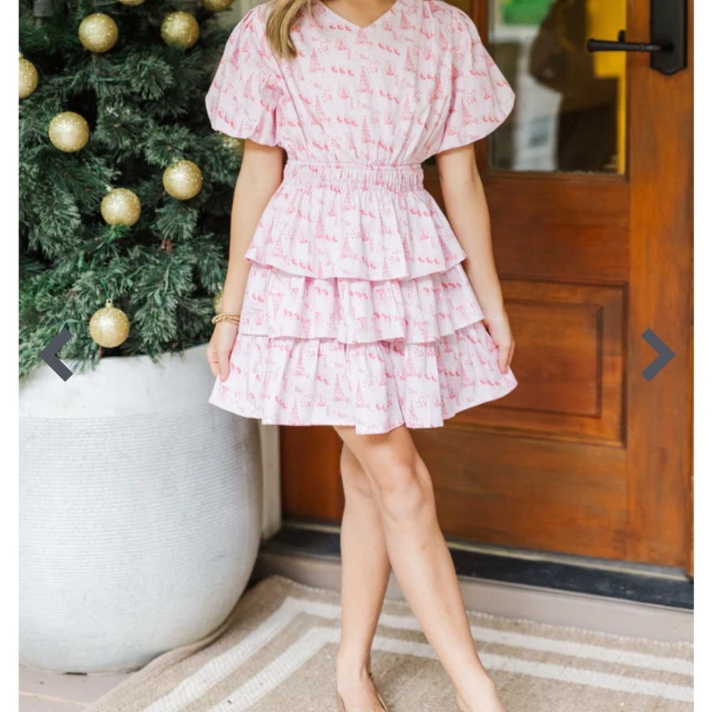 Shop the Mint Girls Danielle Holiday Toile ruffle dress size 10-12
